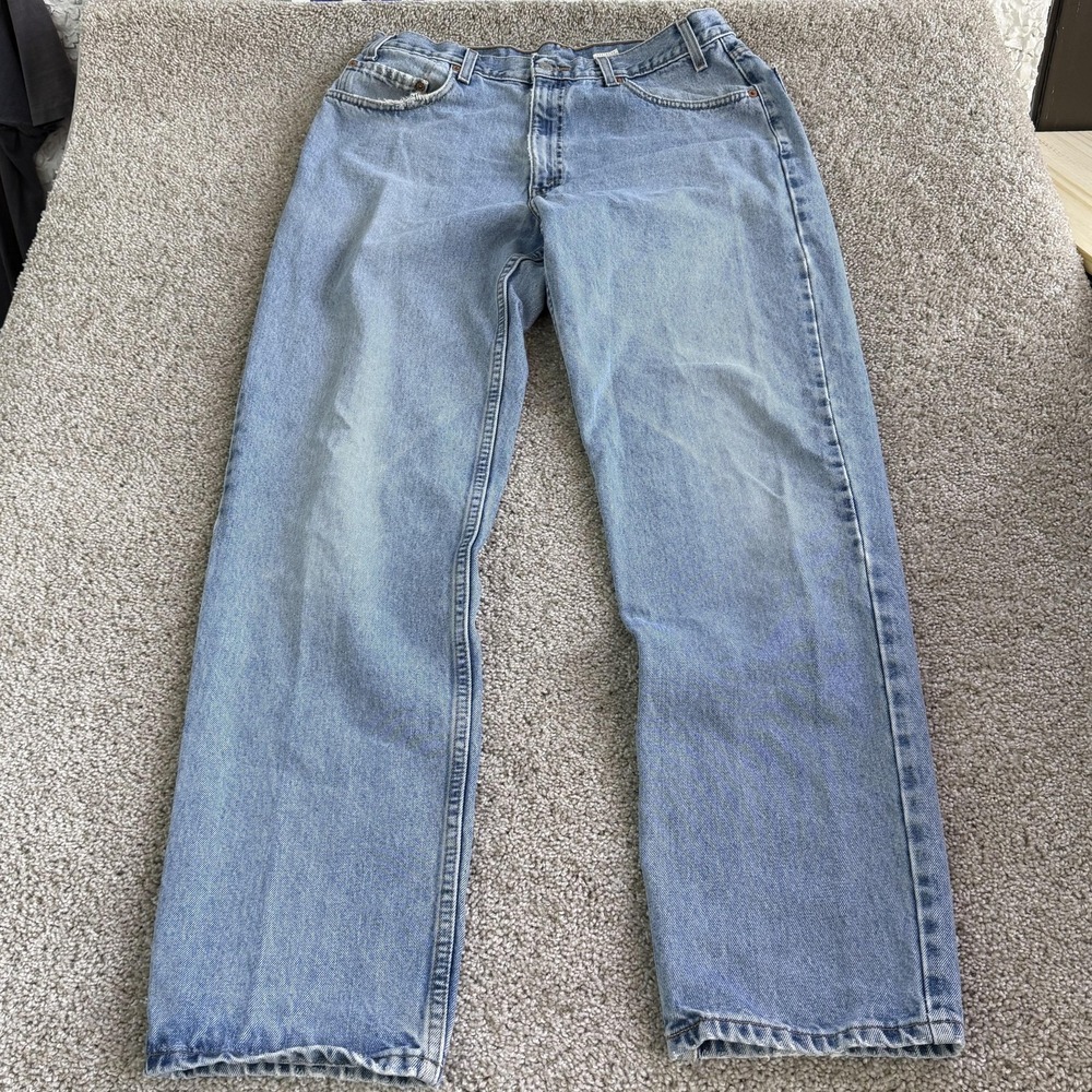 Vintage Levis 550 Relaxed Fit Jeans Mens 36x34 Light Wash Denim Tapered Cotton